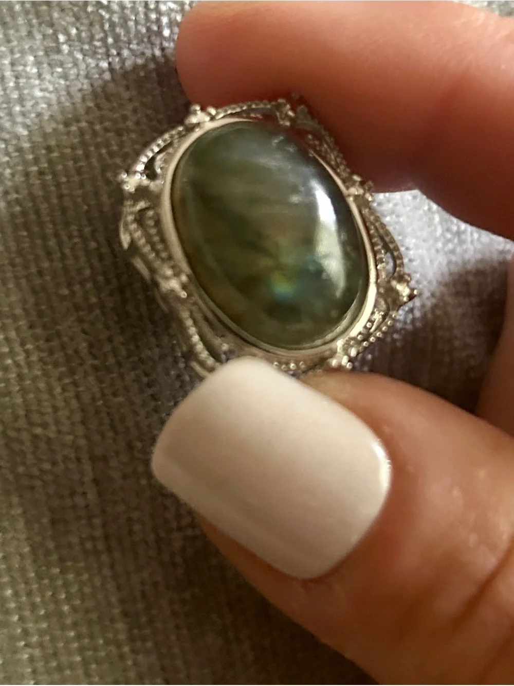 Natural Labradorite Ring and Pendant Set